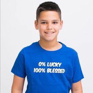 0% Lucky / 100% Blessed T- Shirt ( Unisex Kids )